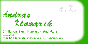 andras klamarik business card